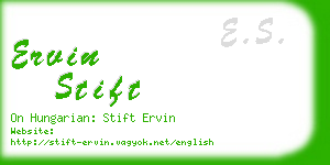 ervin stift business card